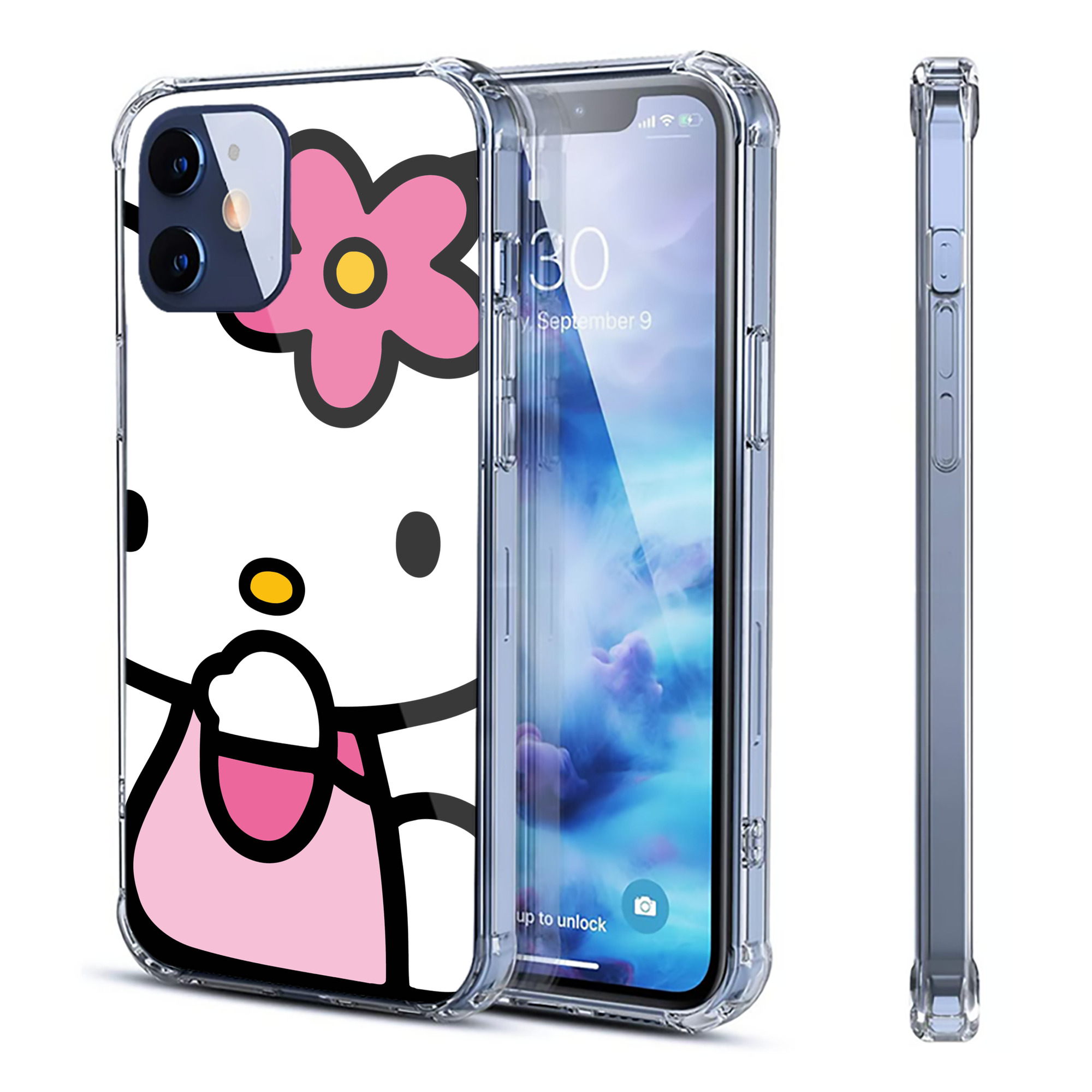 （画像用） Hello Kitty ハローキティ 【iPhone 12シリーズ対応】透明スマホケース（クリアソフトケース）